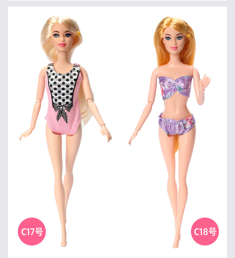11-Inch Barbie Doll Clothes 30cm Doll Wearable Swimsuit Bikini Suit Fashion Toy Costume Wholesale 11-Inch Barbie Doll Clothes 30cm Doll Wearable Swimsuit Bikini Suit Fashion Toy Costume Wholesale