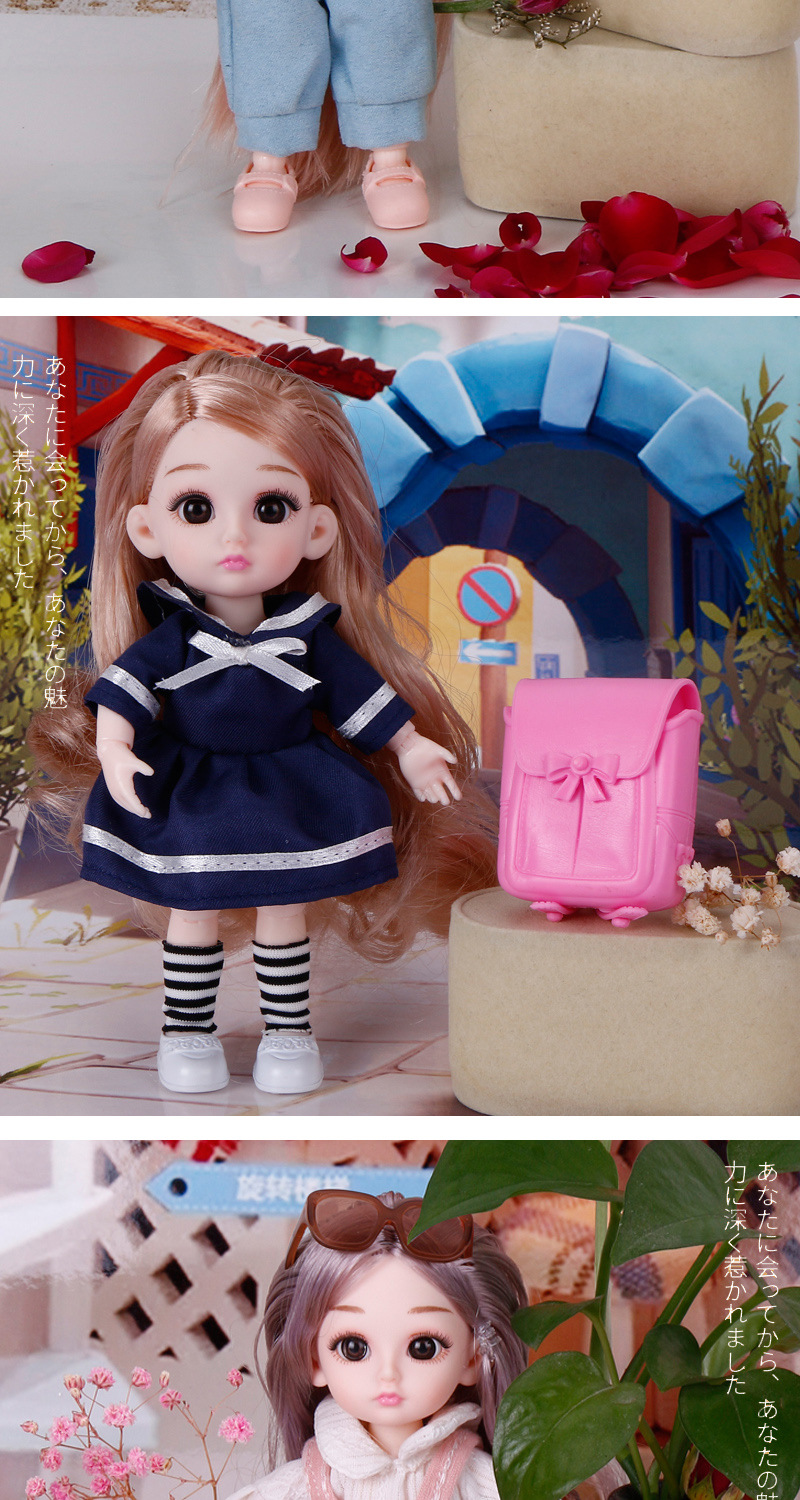 High-End Han Chinese Clothing Little Barbie Doll Doll Set Princess 3D Real Eye 6-Inch Doll Girl Toy High-End Han Chinese Clothing Little Barbie Doll Doll Set Princess 3D Real Eye 6-Inch Doll Girl Toy