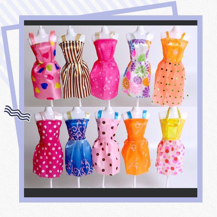 Gift Set Lele Barbie Doll Accessories Toy DIY Material Package Doll Clothes Skirt with Shoulder-Straps Children 118 Pieces