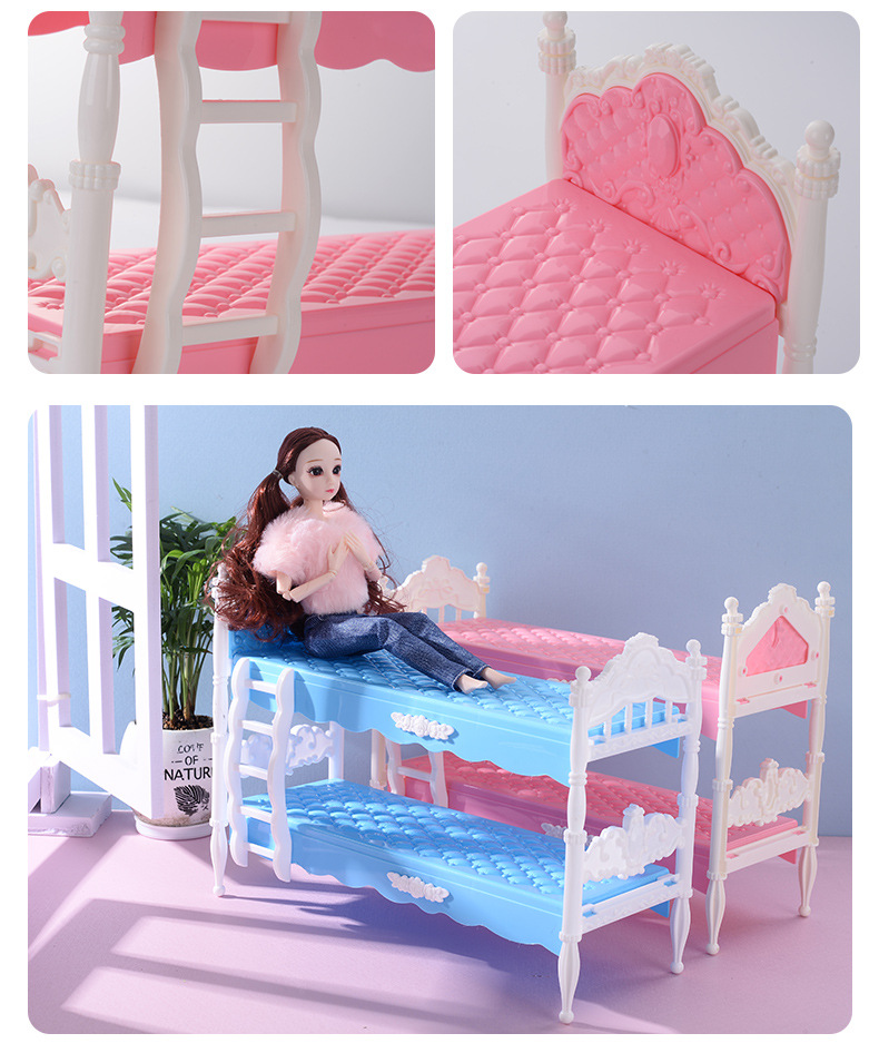 30cm Yati Barbie Doll Bunk Bed Model Accessories Building Blocks Assembled Girl Play House Toy Gift 30cm Yati Barbie Doll Bunk Bed Model Accessories Building Blocks Assembled Girl Play House Toy Gift
