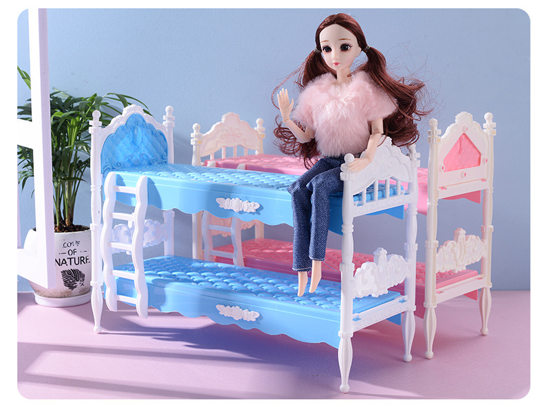30cm Yati Barbie Doll Bunk Bed Model Accessories Building Blocks Assembled Girl Play House Toy Gift 30cm Yati Barbie Doll Bunk Bed Model Accessories Building Blocks Assembled Girl Play House Toy Gift