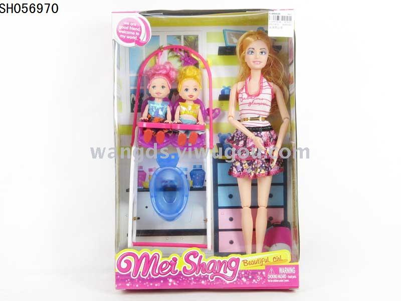 Body fashion Barbie Mattel version with double 3-inch body Barbie baby chair