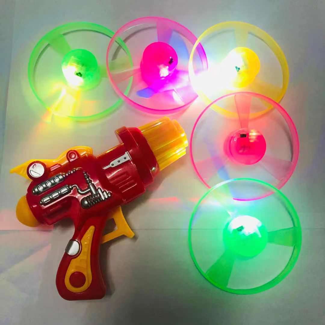 Hyoscyamus Niger Light-Emitting Bamboo Dragonfly Children&#039;s Outdoor Toys Hand Push Pull Line UFO Slingshot
