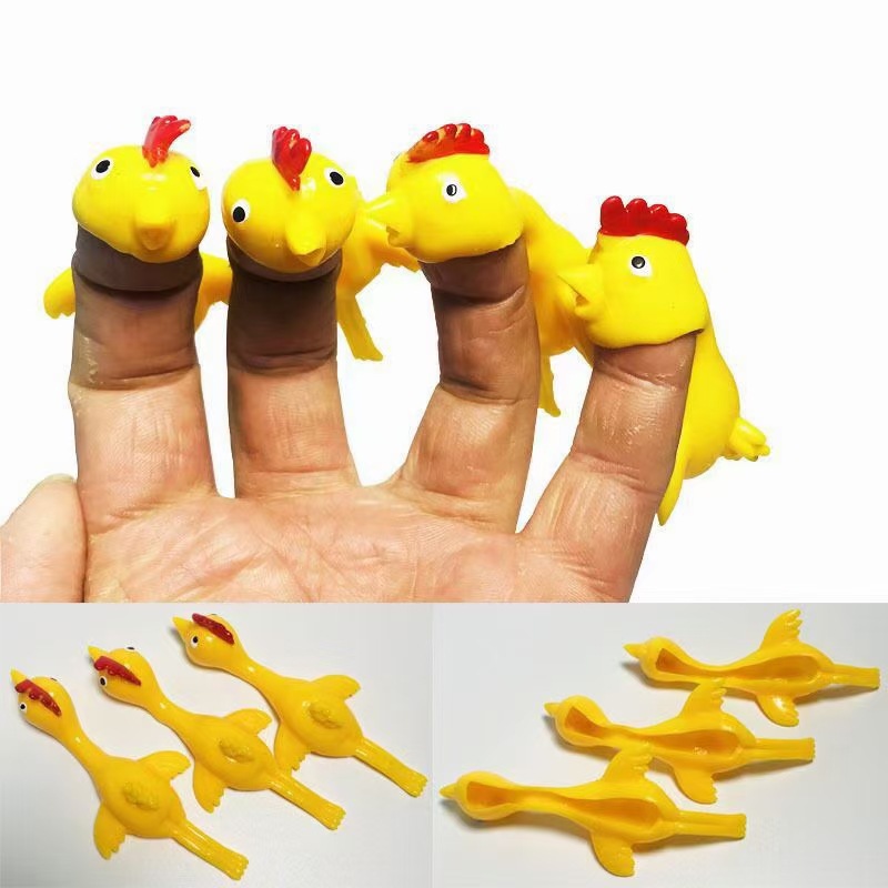 Douyin Same Style Vent Decompression Finger Flipping Turkey Launch Chicken Slingshot Toy Factory Direct Sales