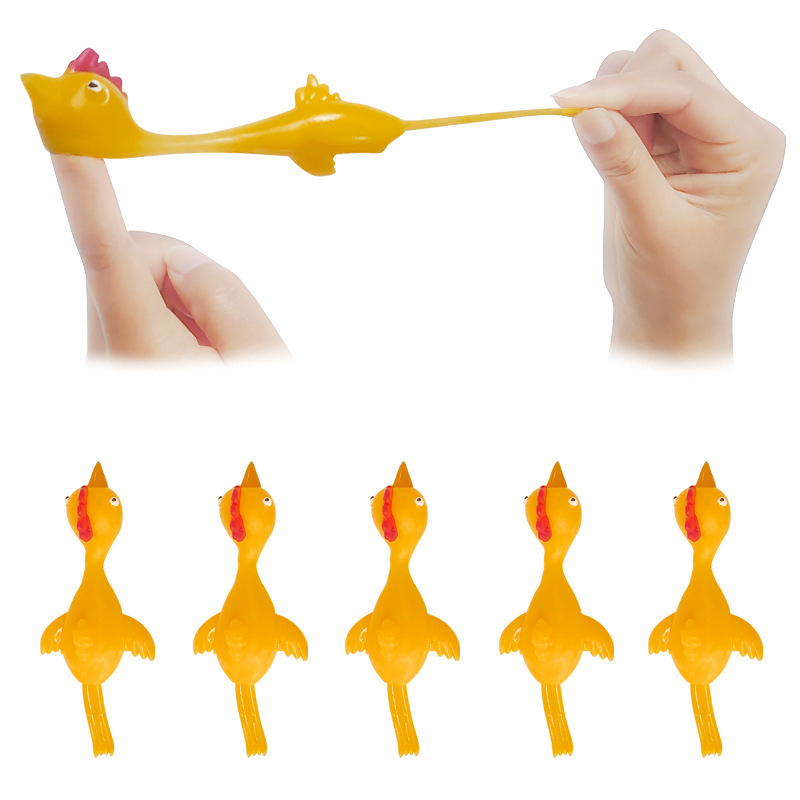 Douyin Same Style Vent Decompression Finger Flipping Turkey Launch Chicken Slingshot Toy Factory Direct Sales