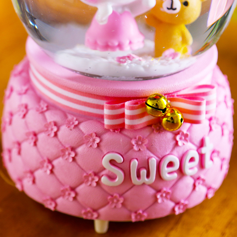 Grocery Creative Home Cat Crystal Ball Music Box Luminous Girl Heart Present to Girl for Birthdays and Valentine's Days Gift Decoration