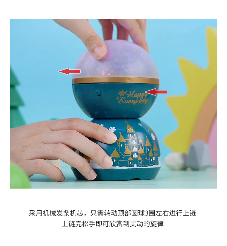 Light Projection Carousel Music Box Music Box Cake Decorative Ornaments Children's Birthday Gifts Holiday Decoration