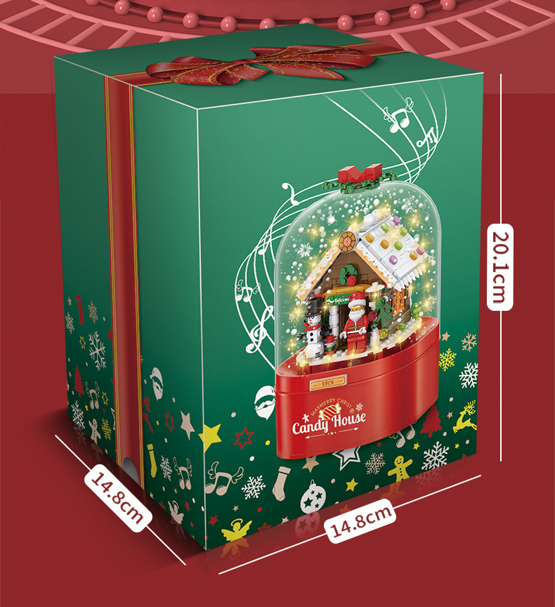 Compatible with Lego Assembled Building Blocks Snow Sweet House Light Rotating Music Box Christmas Tree Building Blocks Christmas Gift Compatible with Lego Assembled Building Blocks Snow Sweet House Light Rotating Music Box Christmas Tree Building Blocks Christmas Gift