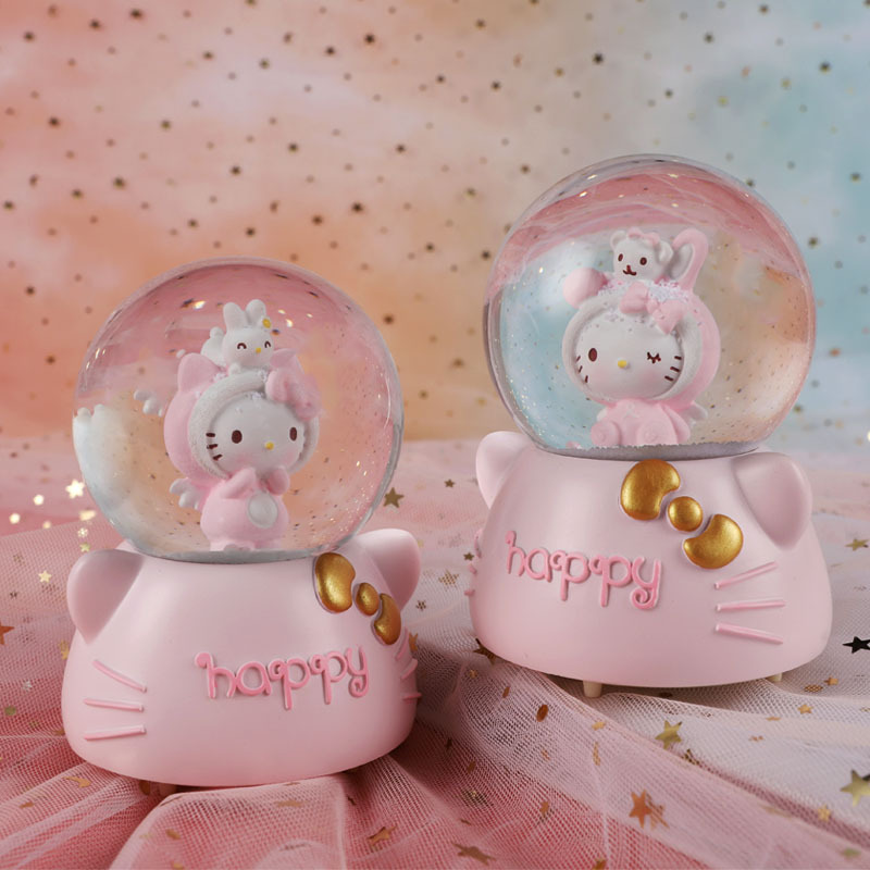 KT Music Box Glass Crystal Ball Music Box Student Boys and Girls Couple Boutique Wenxian Store Creative Gifts