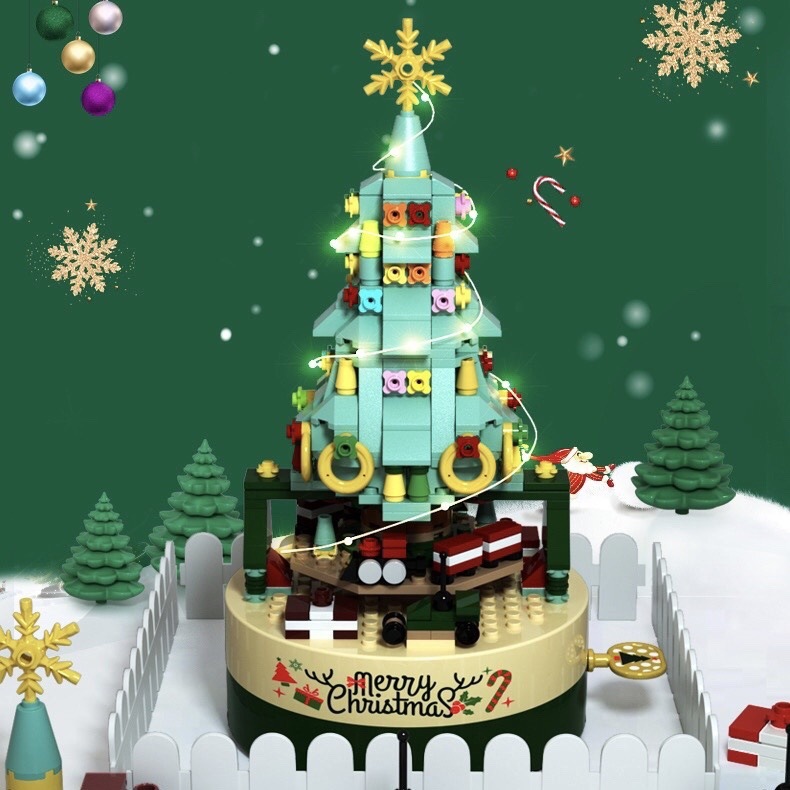 Jiaqi Building Blocks in Stock, Christmas Tree Building Blocks Jk1302 Jiaqi Christmas Tree Music Box One Piece Dropshipping