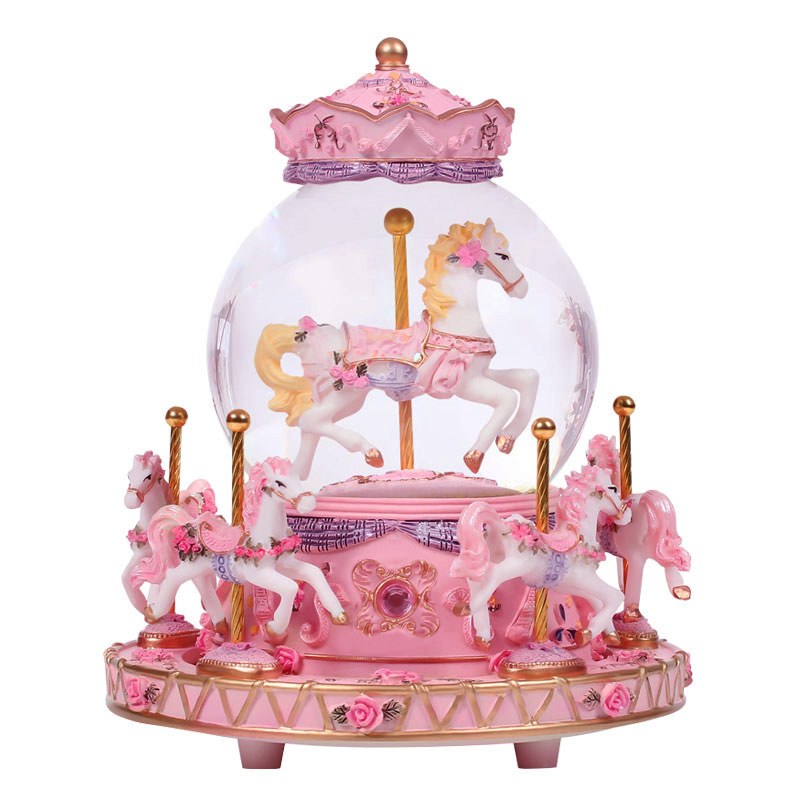 Carousel Crystal Ball Music Box Music Box Children&#039;s Day Female Birthday Present One Piece Dropshipping First-Hand Supply