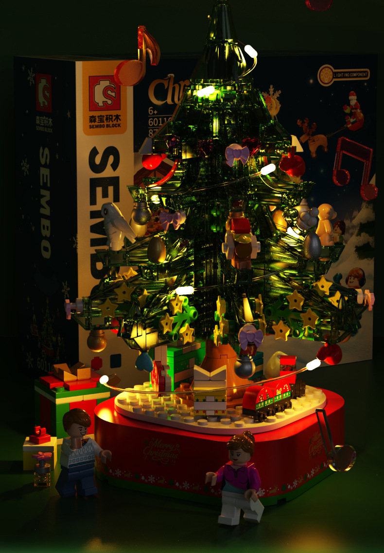 Baby SEMP Christmas Tree Compatible with Lego Light Street View Music Box Assembling Building Blocks Children's Toys Holiday Gifts Wholesale Baby SEMP Christmas Tree Compatible with Lego Light Street View Music Box Assembling Building Blocks Children's Toys Holiday Gifts Wholesale