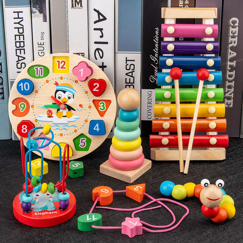 Children&#039;s Intelligence Enlightenment Music Box Ball Twist Insect Baby Early Education Wooden Toys Stall Advantage Toy