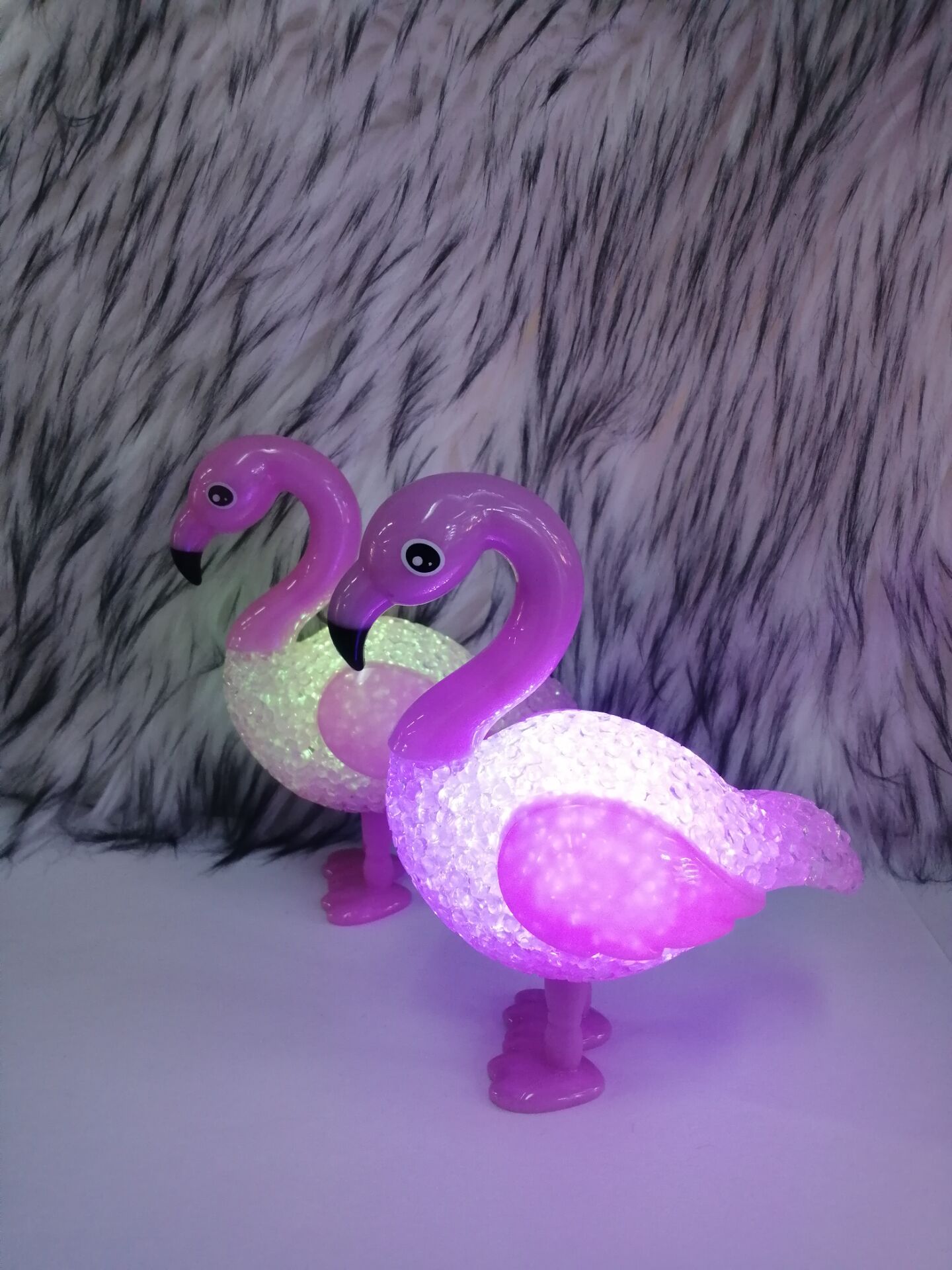 Flamingo cartoon animal colorful crystal pellet lamp LED rice lamp gift pendant creative gift