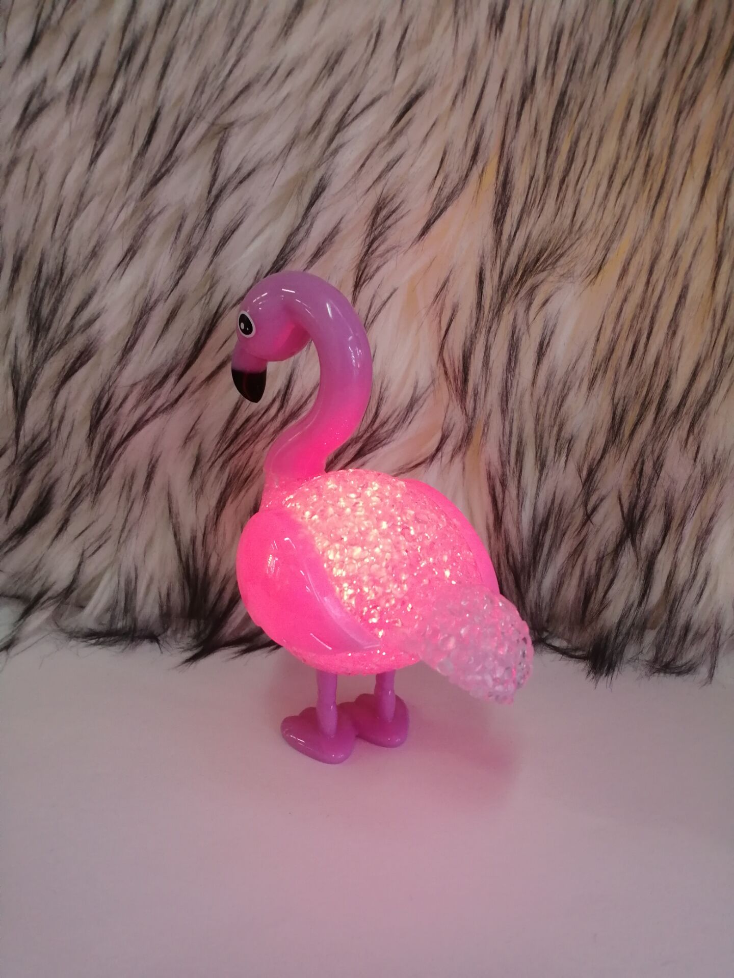 Flamingo cartoon animal colorful crystal pellet lamp LED rice lamp gift pendant creative gift