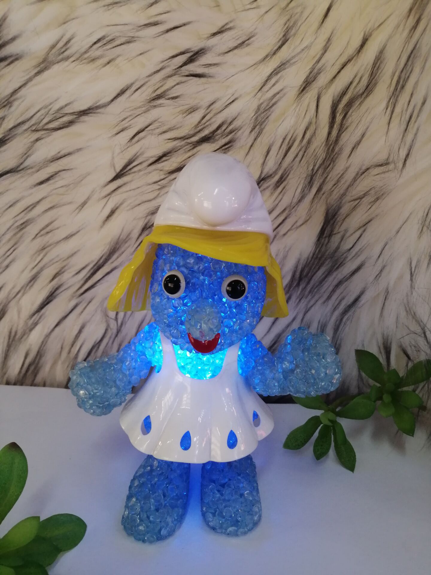 Smurf cartoon animal colorful crystal grain lamp LED rice grain lamp gift pendant creative gift