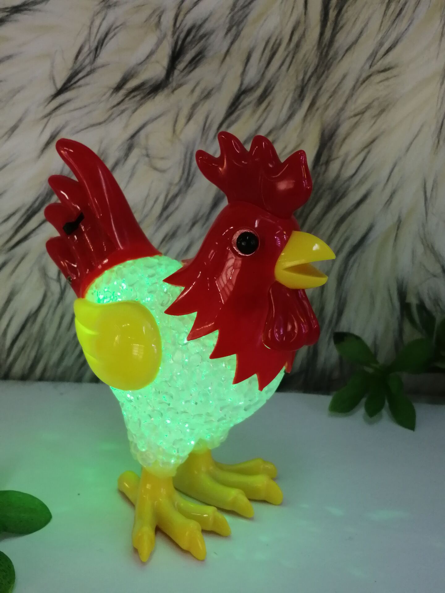 Rooster cartoon animal colorful crystal grain lamp LED rice grain lamp gift pendant creative gift