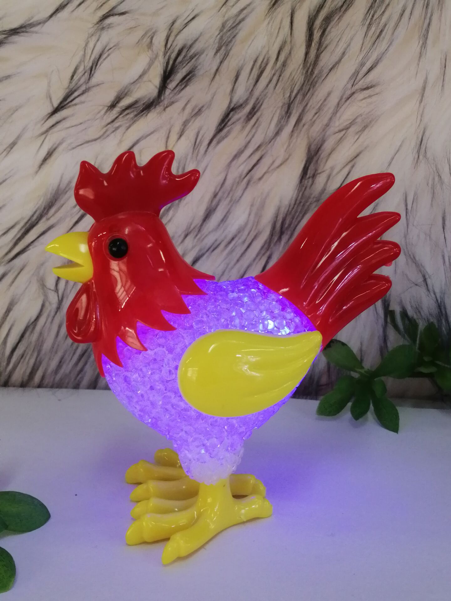 Rooster cartoon animal colorful crystal grain lamp LED rice grain lamp gift pendant creative gift