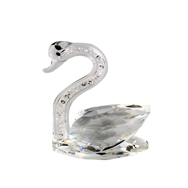 Factory Direct Sales Foreign Trade Crystal Small Animal Custom Swan Decoration Wedding Gift Creative Home Decoration Ornaments
