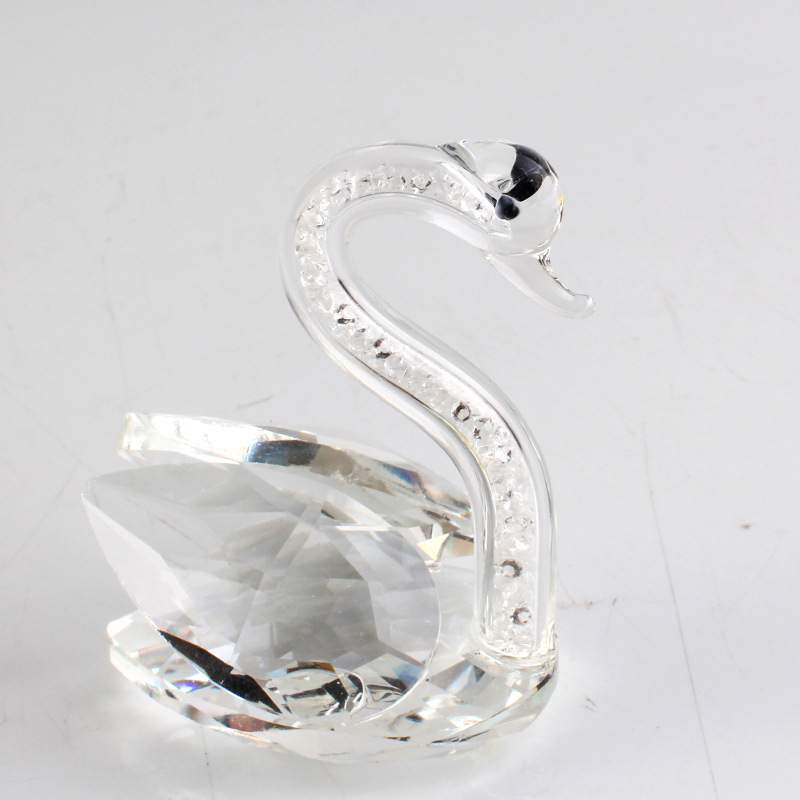 Factory Direct Sales Foreign Trade Crystal Small Animal Custom Swan Decoration Wedding Gift Creative Home Decoration Ornaments