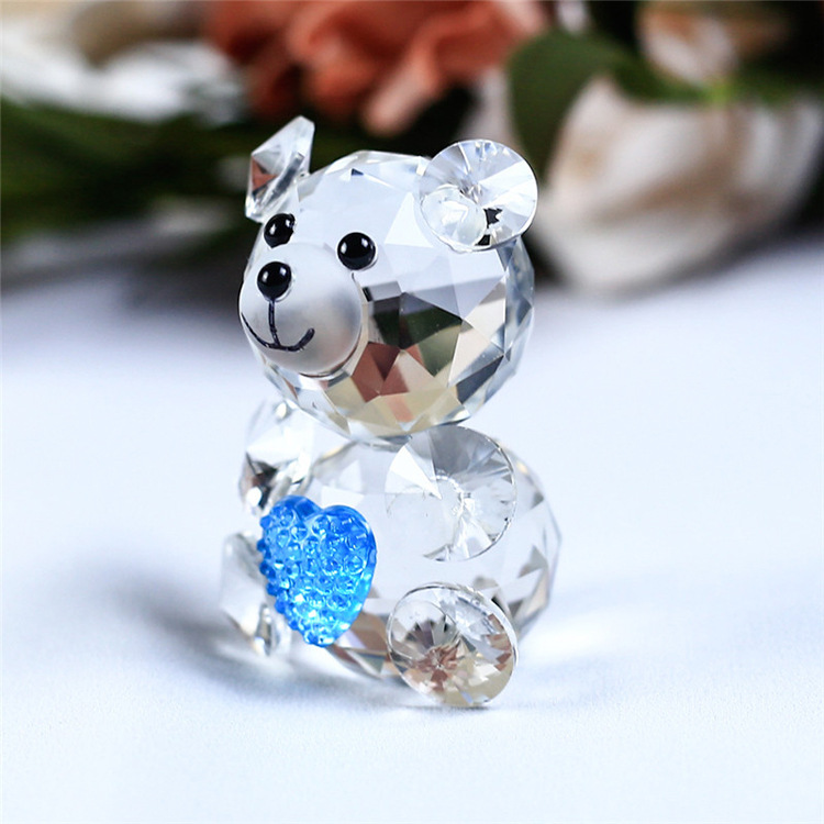 Crystal Bear Animal Customized Various Shapes Figure Plant Glass Crafts Home Decorations