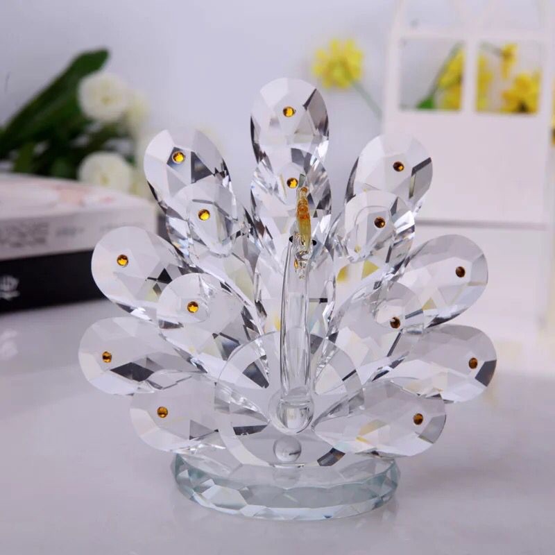 Crystal peacock crystal display crystal animal crafts Crystal peacock crystal display crystal animal crafts