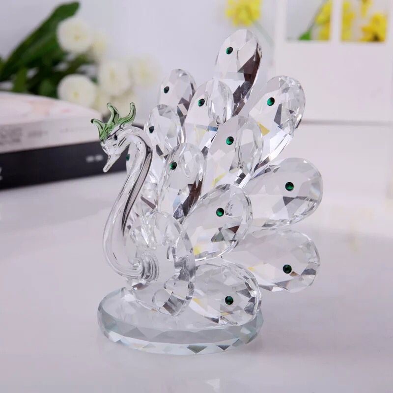 Crystal peacock crystal display crystal animal crafts Crystal peacock crystal display crystal animal crafts
