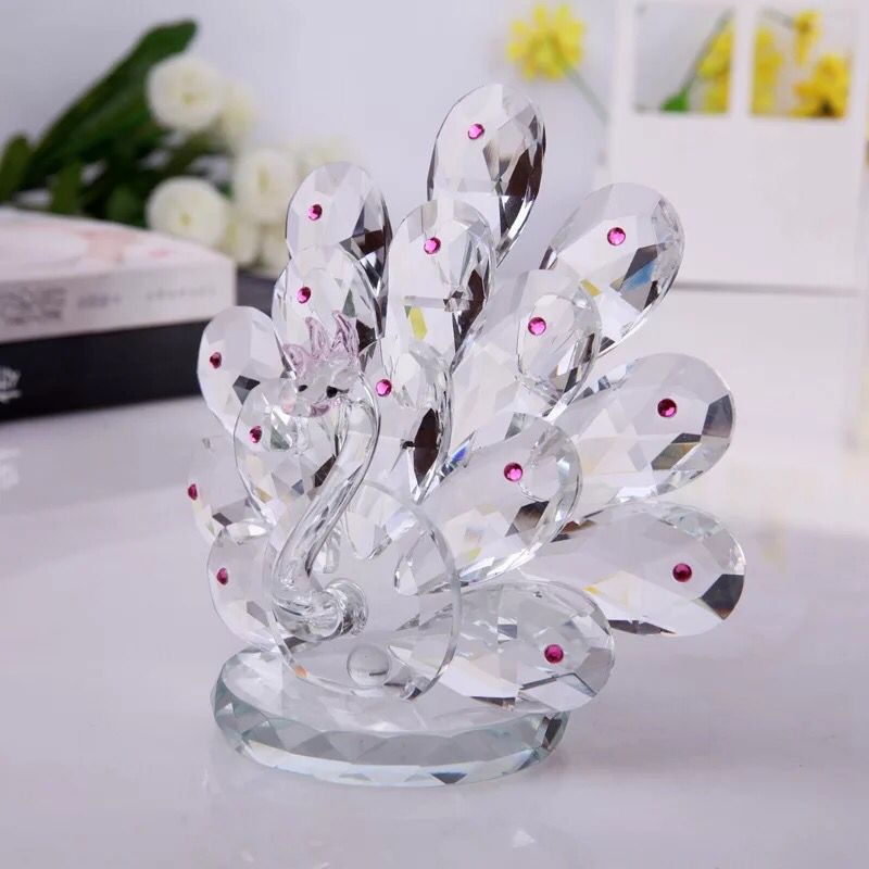 Crystal peacock crystal display crystal animal crafts Crystal peacock crystal display crystal animal crafts
