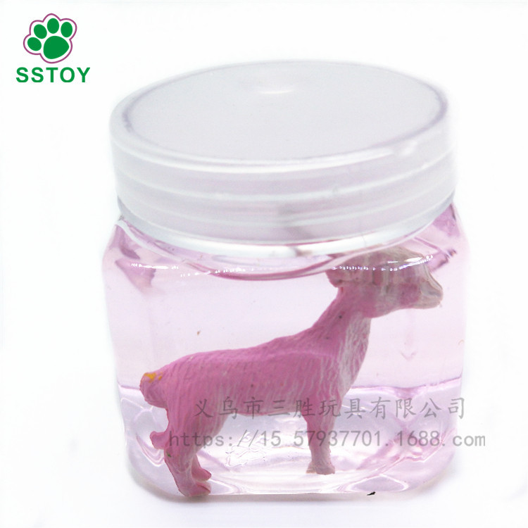 Sea animal and dinosaur forest square bottle transparent crystal jelly clay bubble clay school surrounding toys