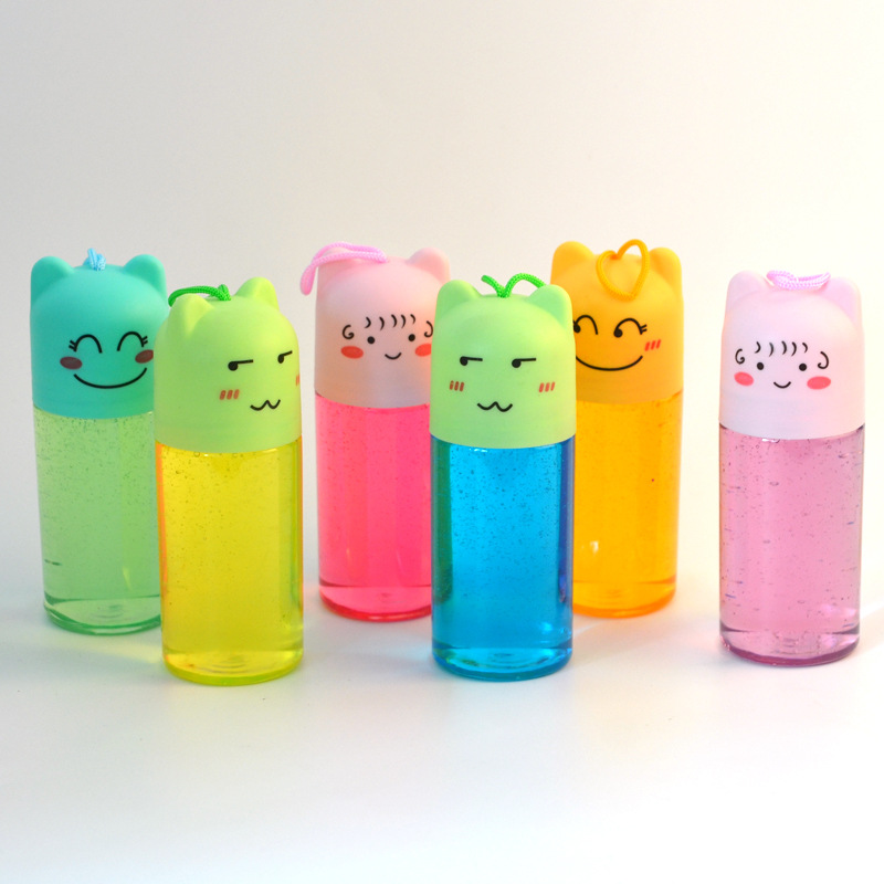 New hot selling creative cute animal cat bottle crystal mud candy mud yizhi children's toys manufacturers direct