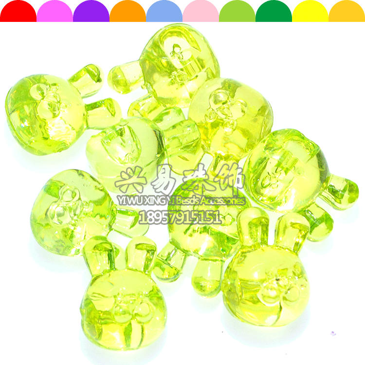 Color transparent acrylic crystal gem animal modeling rabbit head back hole children DIY beads jin about 240 a Color transparent acrylic crystal gem animal modeling rabbit head back hole children DIY beads jin about 240 a