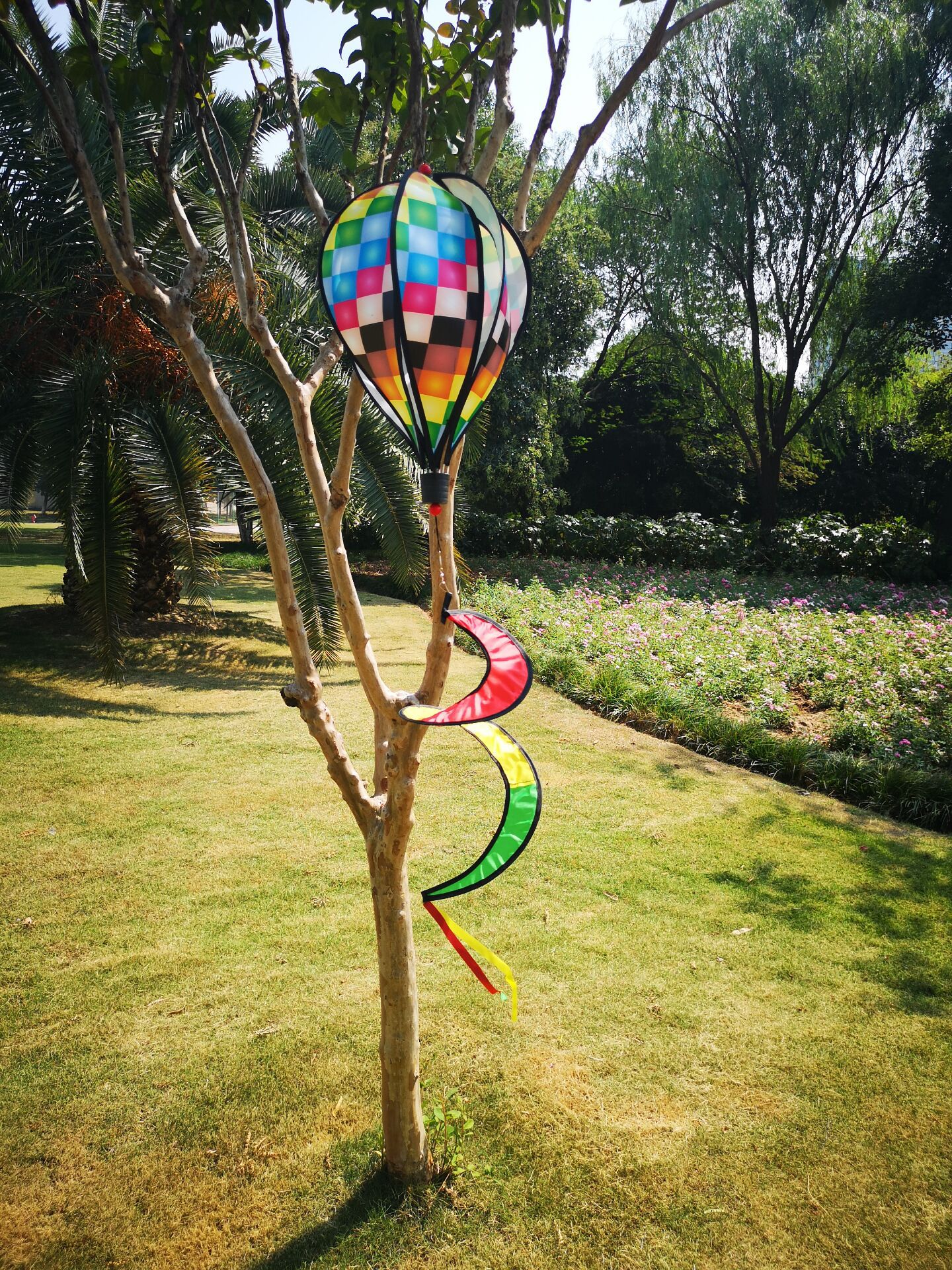 Outdoor Hot Air Balloon Ornament Hot Air Balloon Rainbow Windmill Colorful Building Garden Decoration Hot Air Balloon Rainbow