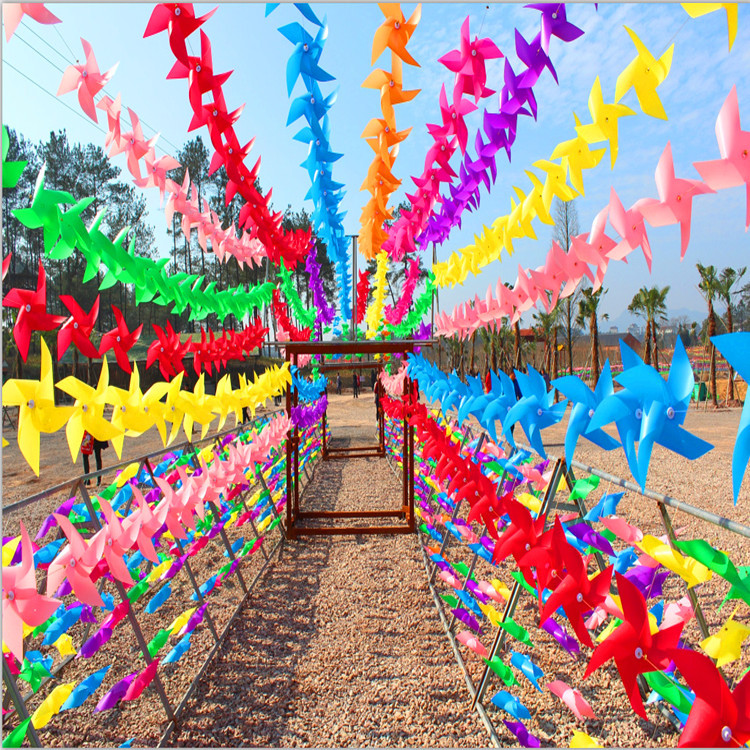 Decorative Scenic Spot Chain Windmill DIY Advertising Windmill Custom Manufacturers Sell Wholesale Multi-color Colorful Toy Windmill
