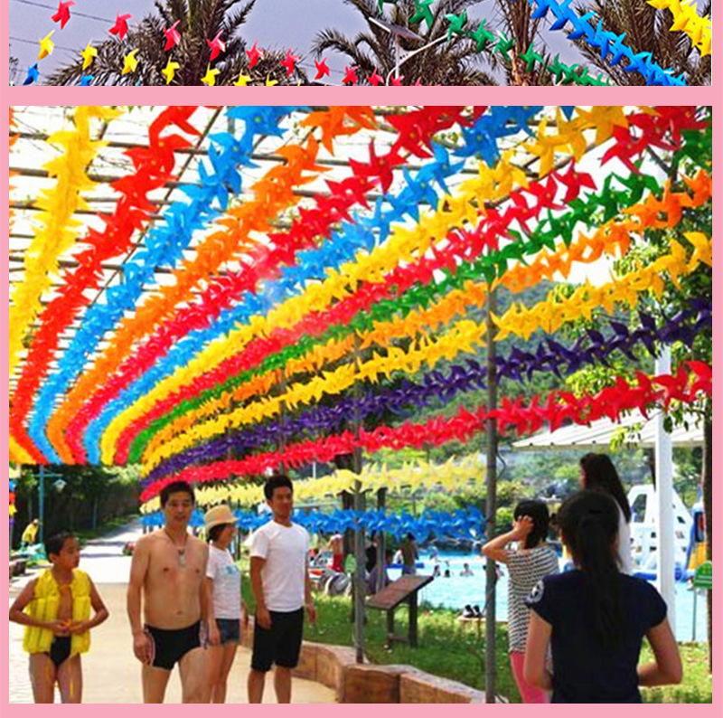 Decorative Scenic Spot Chain Windmill DIY Advertising Windmill Custom Manufacturers Sell Wholesale Multi-color Colorful Toy Windmill