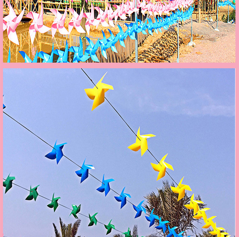 Decorative Scenic Spot Chain Windmill DIY Advertising Windmill Custom Manufacturers Sell Wholesale Multi-color Colorful Toy Windmill