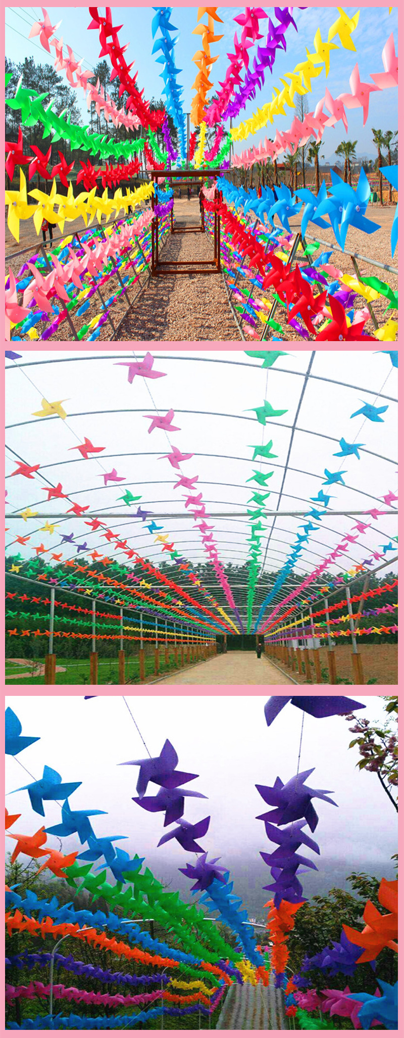 Decorative Scenic Spot Chain Windmill DIY Advertising Windmill Custom Manufacturers Sell Wholesale Multi-color Colorful Toy Windmill