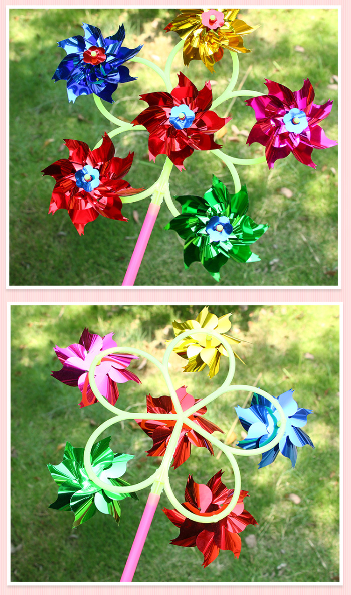 Six bright flake windmill plastic traditional outdoor small windmill hot sell children toys wholesale Six bright flake windmill plastic traditional outdoor small windmill hot sell children toys wholesale