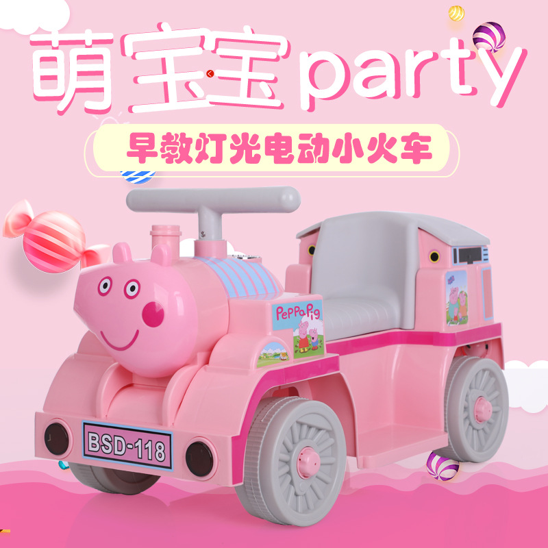 New Electric Train Can Sit Children&#039;s Electric Motor Children Boys and Girls Toy Car Four-Wheel Car