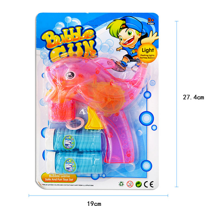 Dolphins modelling children inertial automatic bubble gun with light blow bubble machine