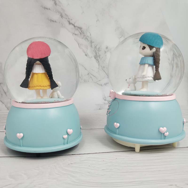 Resin crafts fresh lovely little girl music box rotation music box crystal ball manufacturers direct sales Resin crafts fresh lovely little girl music box rotation music box crystal ball manufacturers direct sales