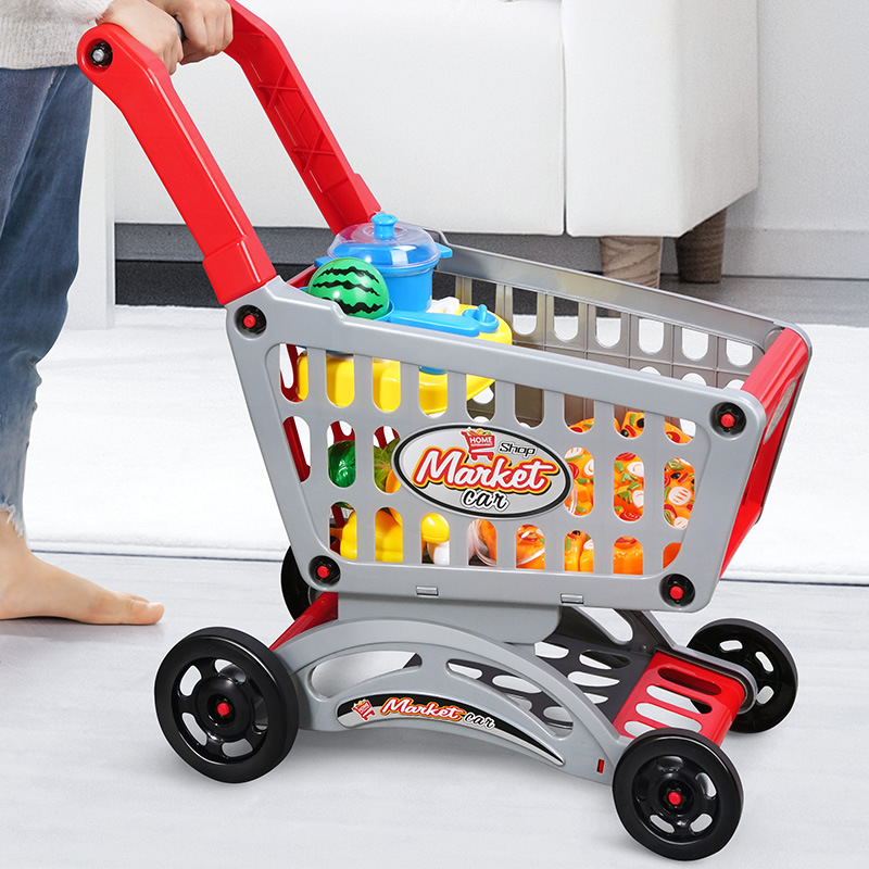 Shopping Cart Toy Children Trolley Baby Simulation Supermarket Trolley Children Play House Kitchen Cashier