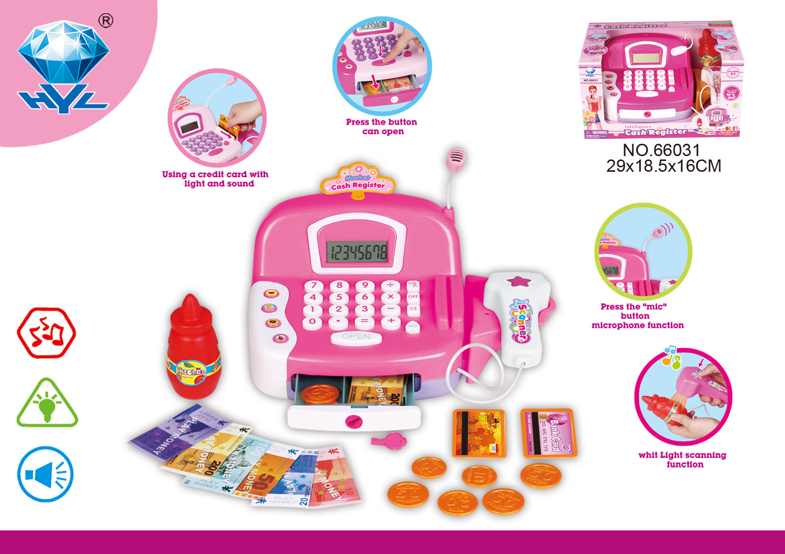 Cross-Border Children Play House Cashier Toy Simulation Card Scanning Sound Amplifier Calculator Cash Register Set Cross-Border Children Play House Cashier Toy Simulation Card Scanning Sound Amplifier Calculator Cash Register Set