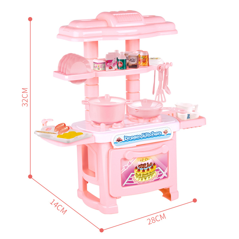 Cross-Border Hot Sale Children Play House Toy Girl Simulation Tableware Mini Kitchen Toy Set Stall Wholesale