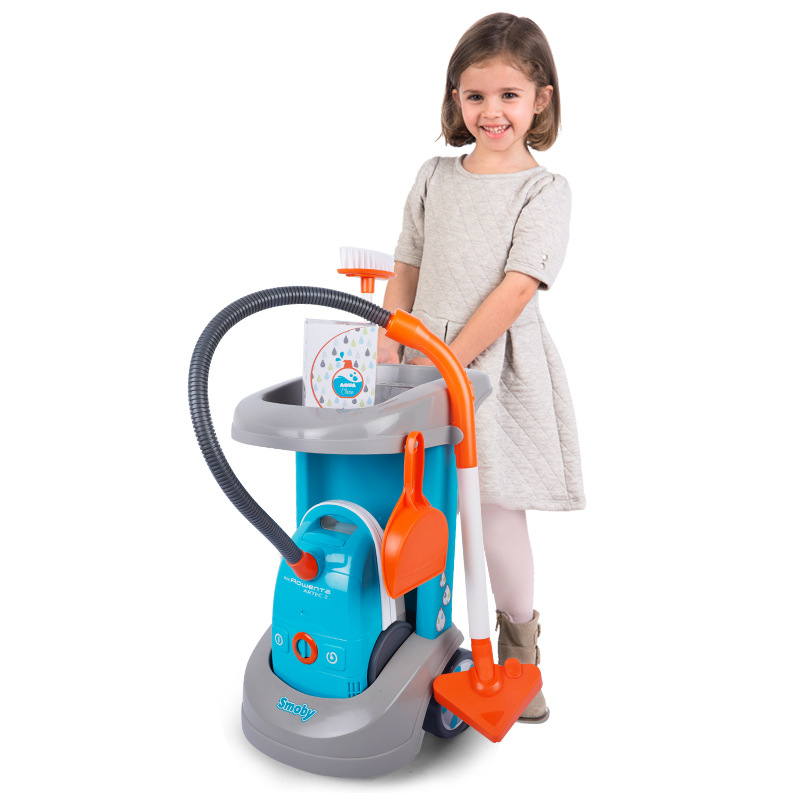 French Smoby Little Helper Cleaning Stroller Early Childhood Education Role Playing Game Children Play House Toys