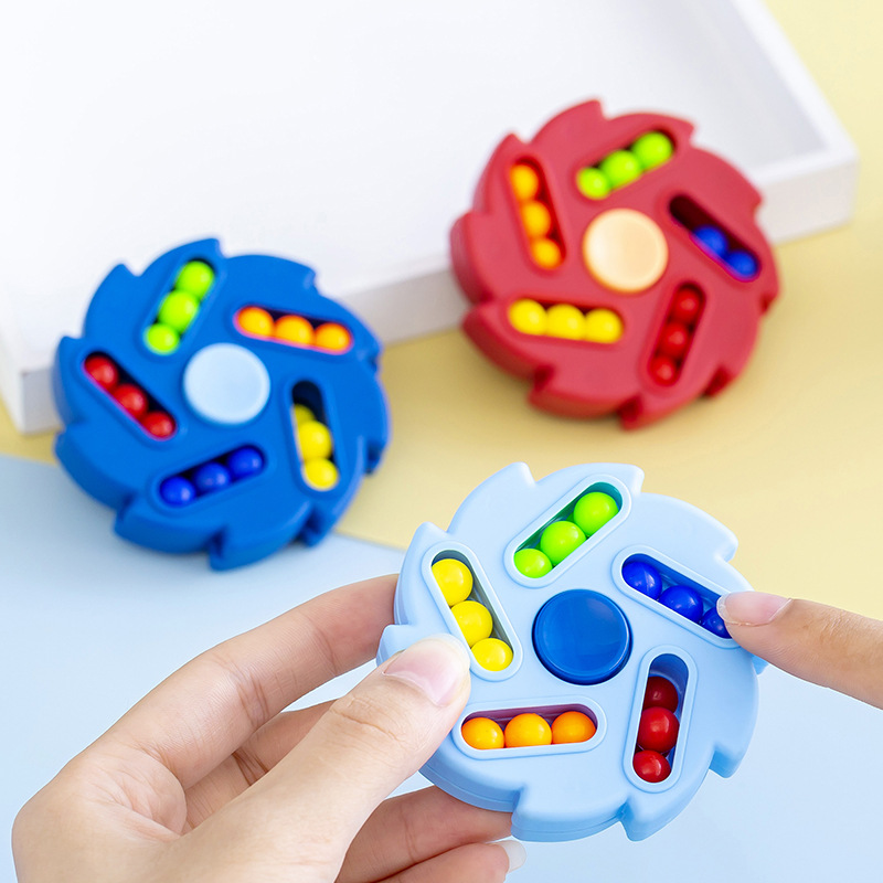 Children&#039;s Intellectual Fun Magic Kindergarten Intelligence Hand Spinner Double-Sided Magic Disk Gyro Cube Finger Rotating Toy
