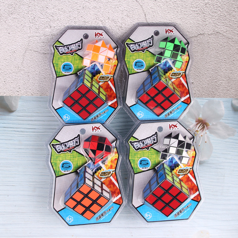 Children's Cube Combination Suit 2 in 1 Rubik's Cube Toy Puzzle Rubik's Snake Hands-on Magic Cube Supply Wholesale