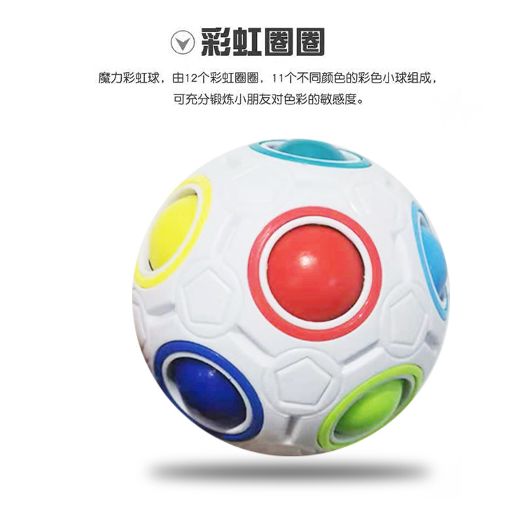 Cross-Border Rainbow Ball Cube 12-Hole Decompression Fingertip Toy Magic Ball Plastic Press Ball 7cm Decompression Artifact