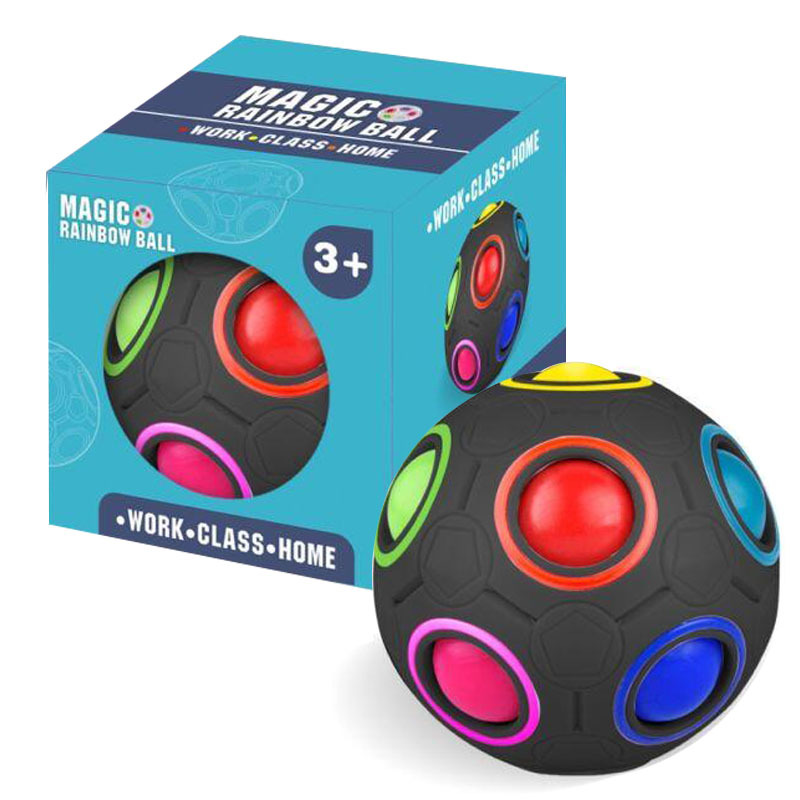 Cross-Border Rainbow Ball Cube 12-Hole Decompression Fingertip Toy Magic Ball Plastic Press Ball 7cm Decompression Artifact Cross-Border Rainbow Ball Cube 12-Hole Decompression Fingertip Toy Magic Ball Plastic Press Ball 7cm Decompression Artifact