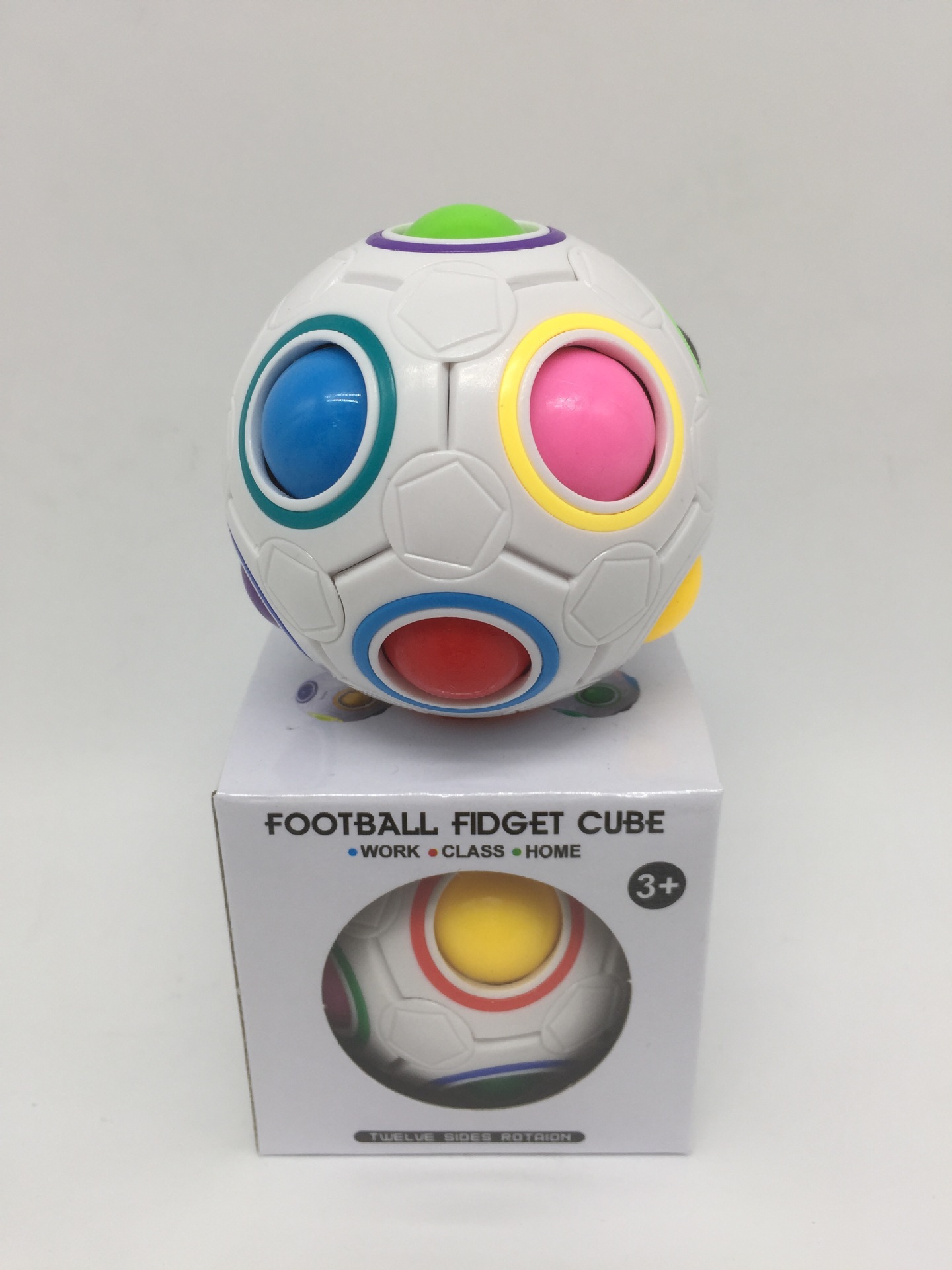 Cross-Border Rainbow Ball Cube 12-Hole Decompression Fingertip Toy Magic Ball Plastic Press Ball 7cm Decompression Artifact Cross-Border Rainbow Ball Cube 12-Hole Decompression Fingertip Toy Magic Ball Plastic Press Ball 7cm Decompression Artifact