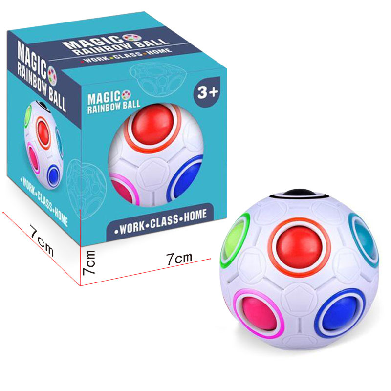 Cross-Border Rainbow Ball Cube 12-Hole Decompression Fingertip Toy Magic Ball Plastic Press Ball 7cm Decompression Artifact Cross-Border Rainbow Ball Cube 12-Hole Decompression Fingertip Toy Magic Ball Plastic Press Ball 7cm Decompression Artifact